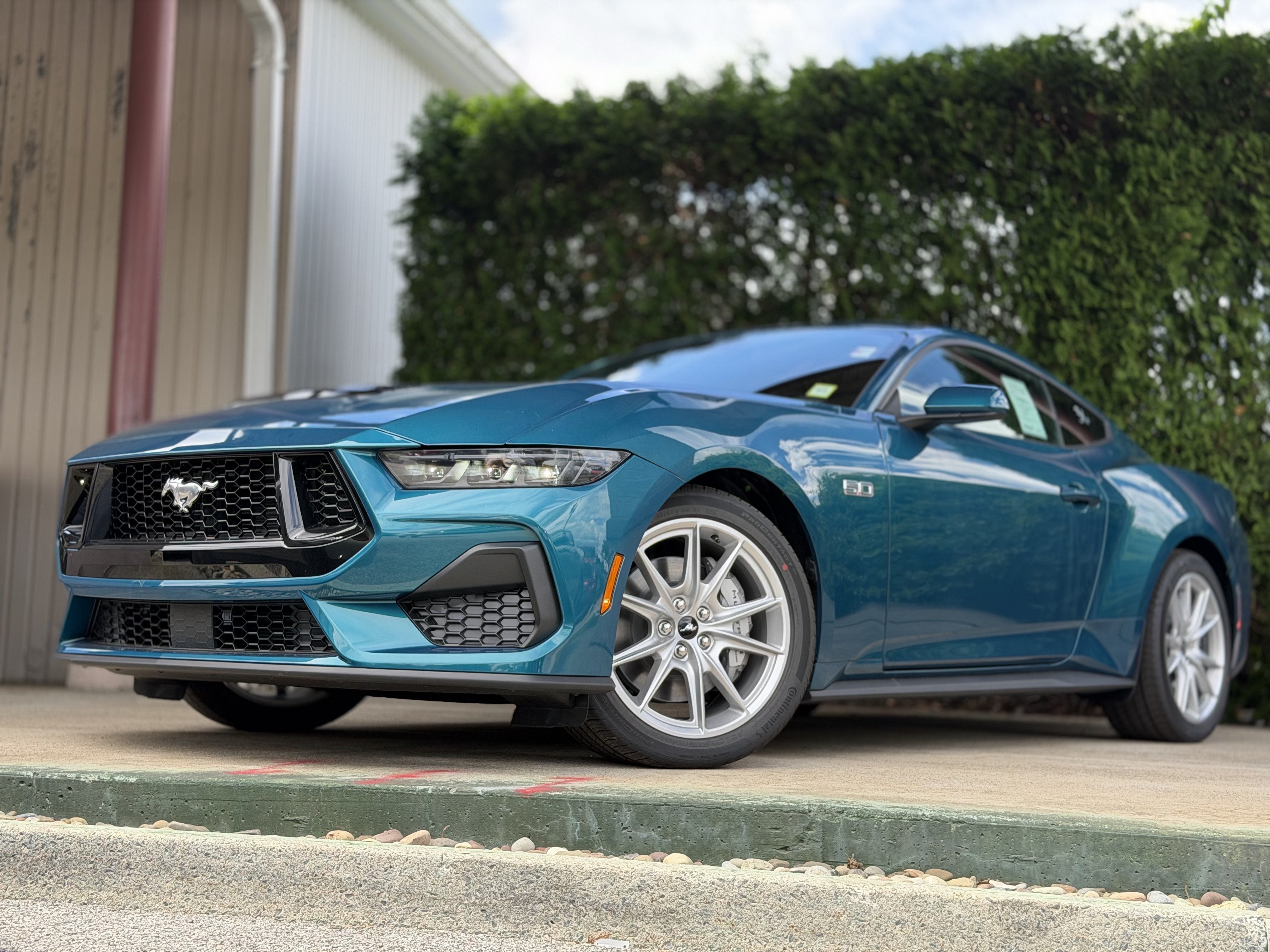 2026 Ford Mustang GT Premium Fastback in Blue — front three-quarter view