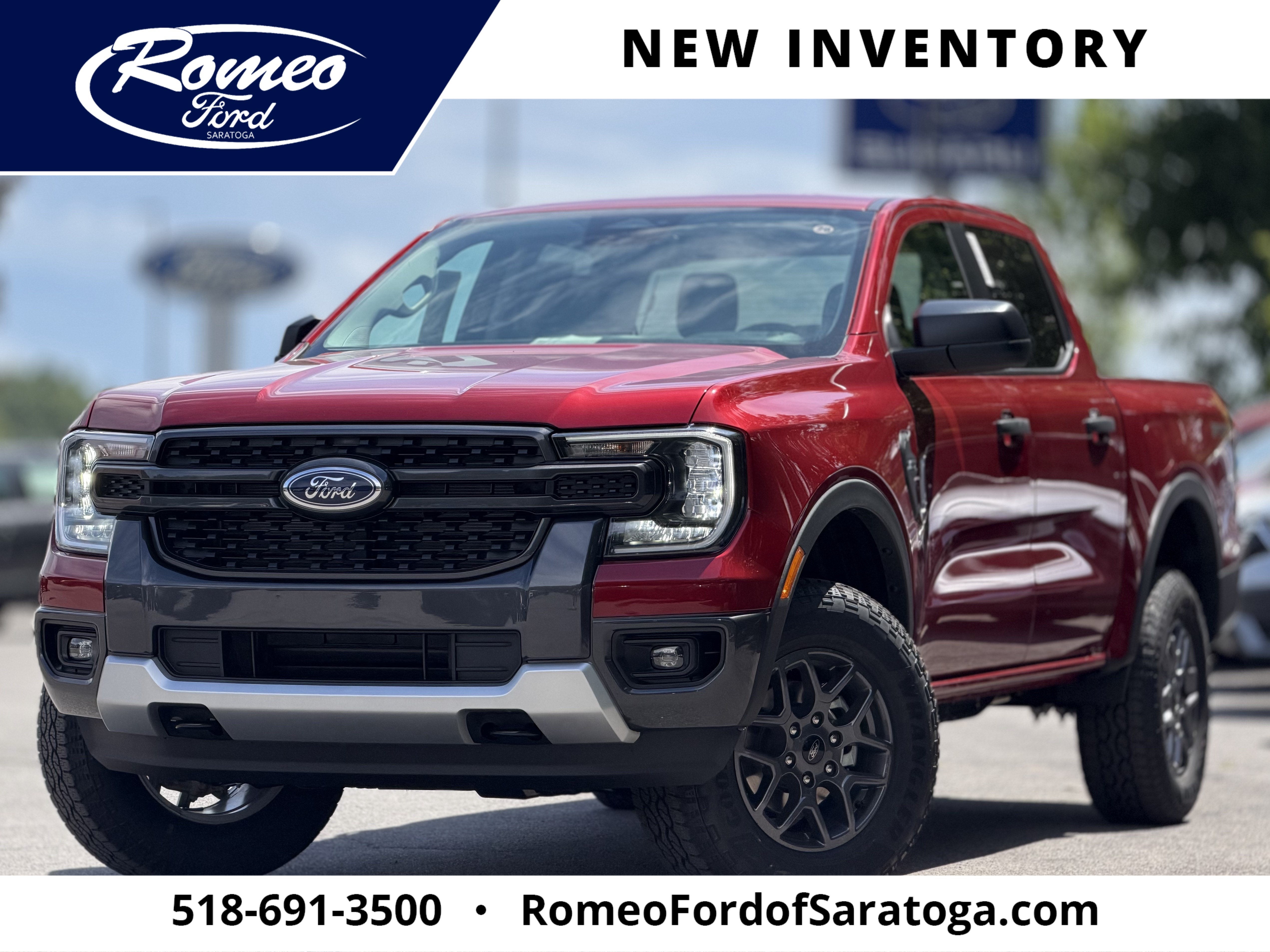 2026 Ford Ranger XLT in Red — front three-quarter view
