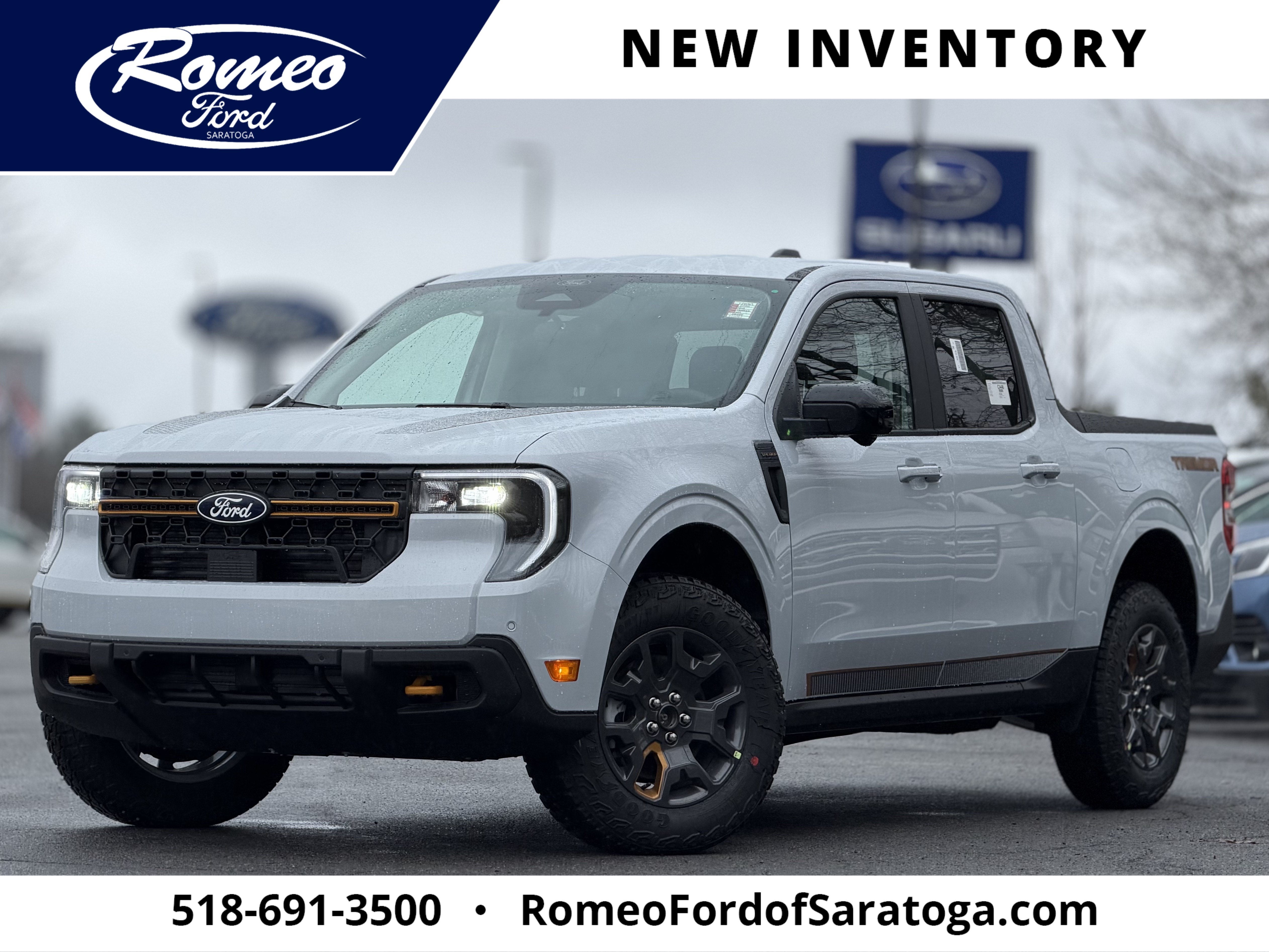 2026 Ford Maverick Tremor in White — front three-quarter view