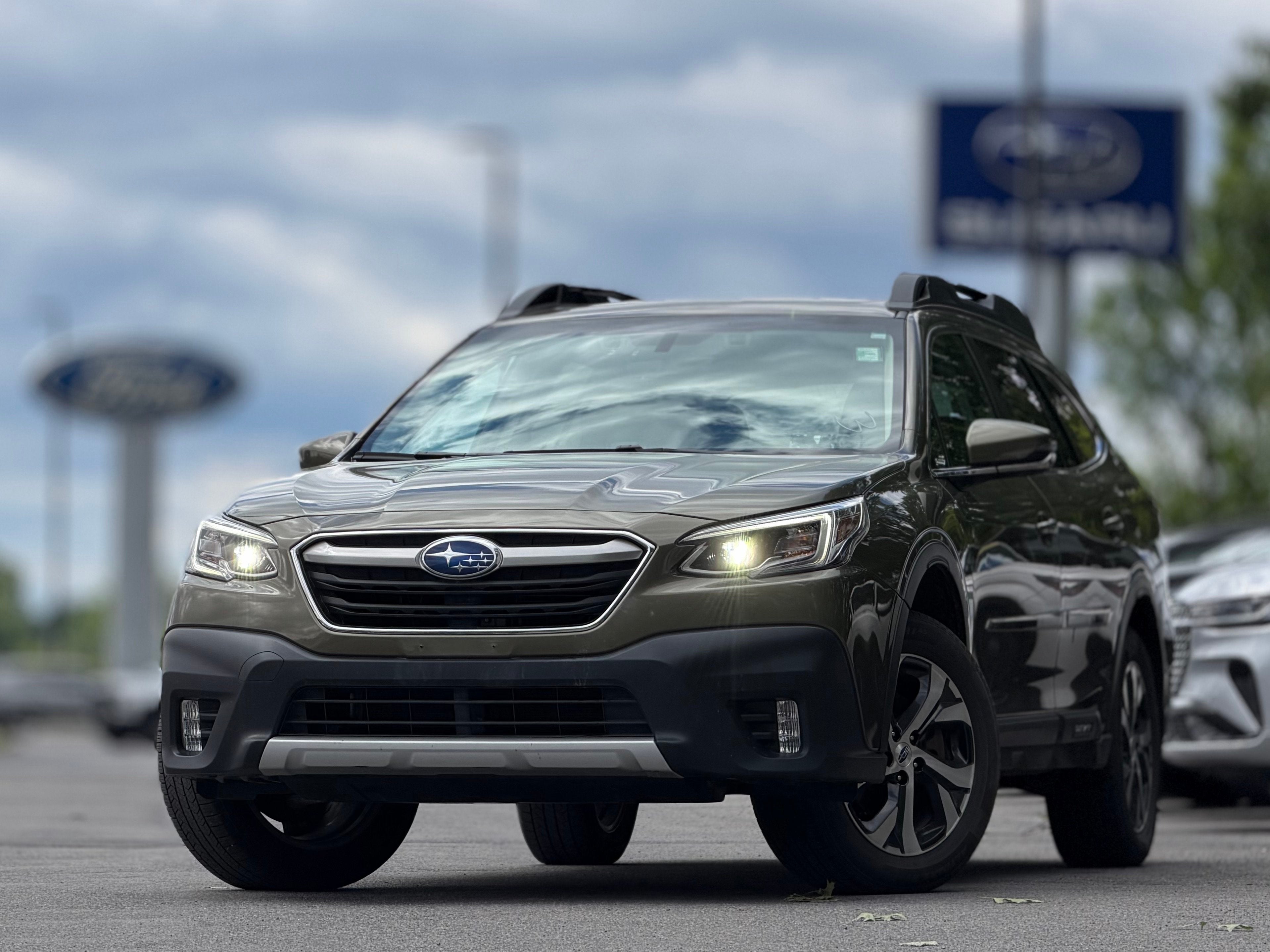 2022 Subaru Outback Limited in Autumn Green Metallic — front three-quarter view