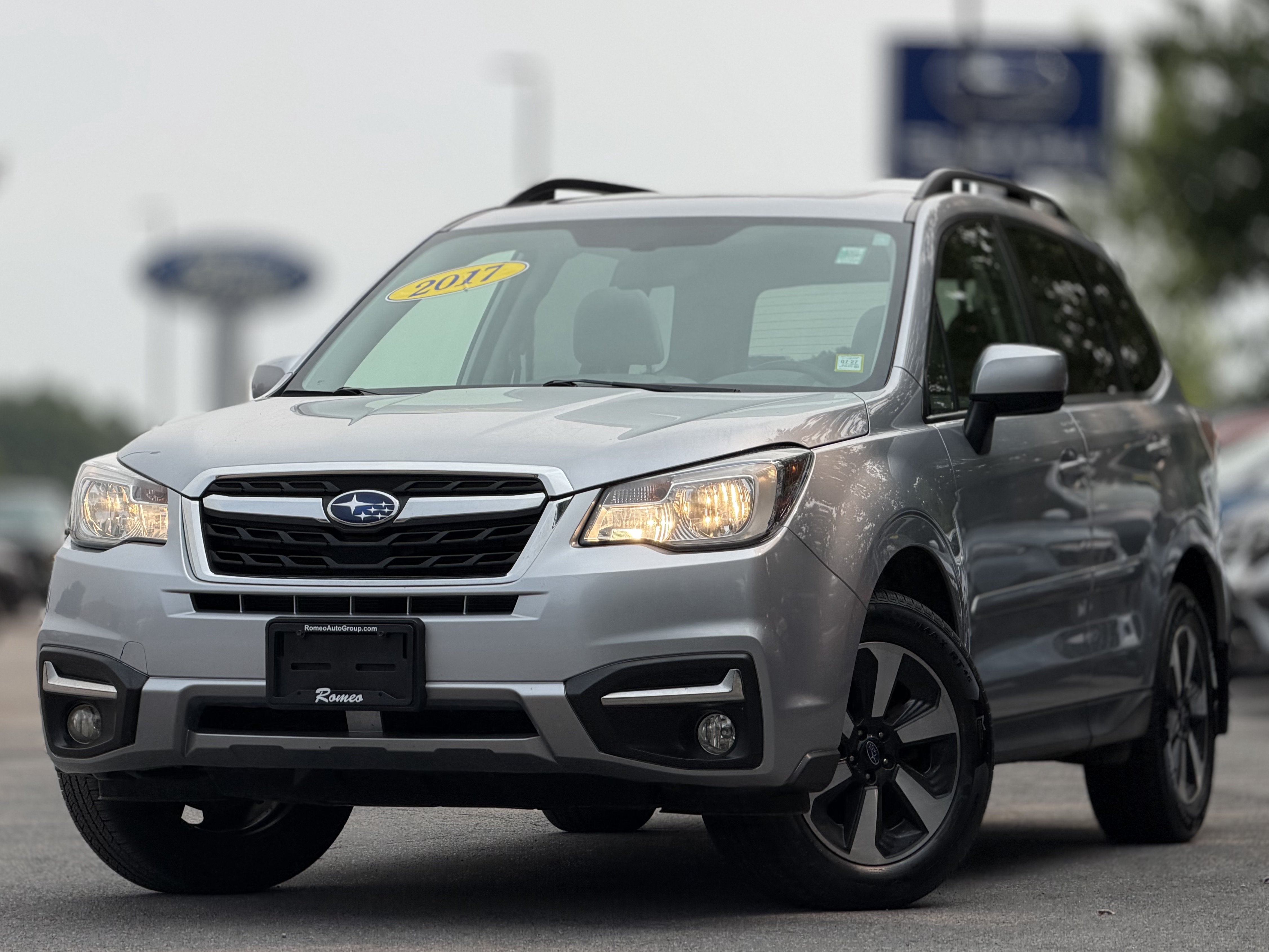 2017 Subaru Forester 2.5i Premium in Ice Silver Metallic — front three-quarter view