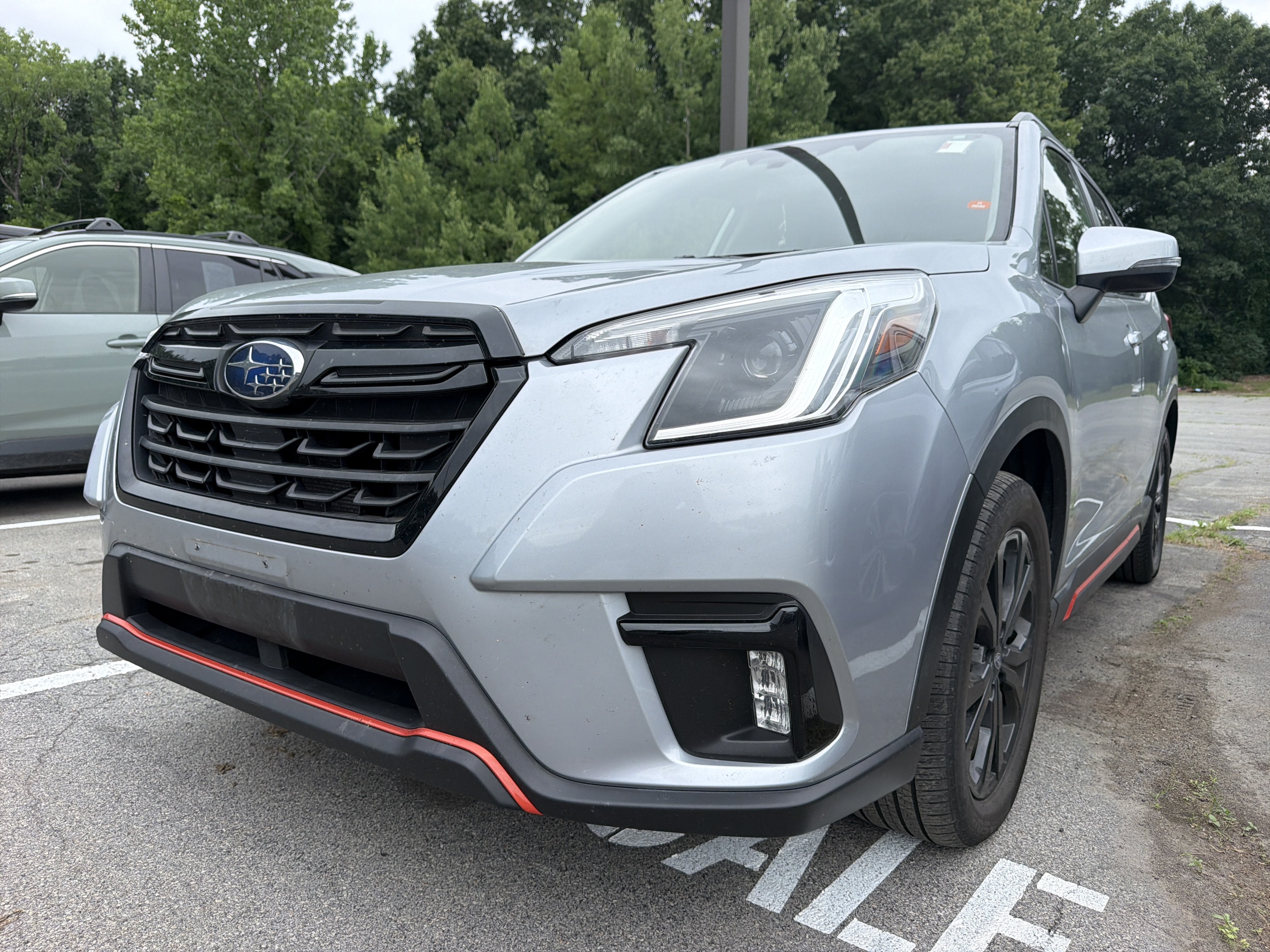2022 Subaru Forester Sport in Ice Silver Metallic — front three-quarter view
