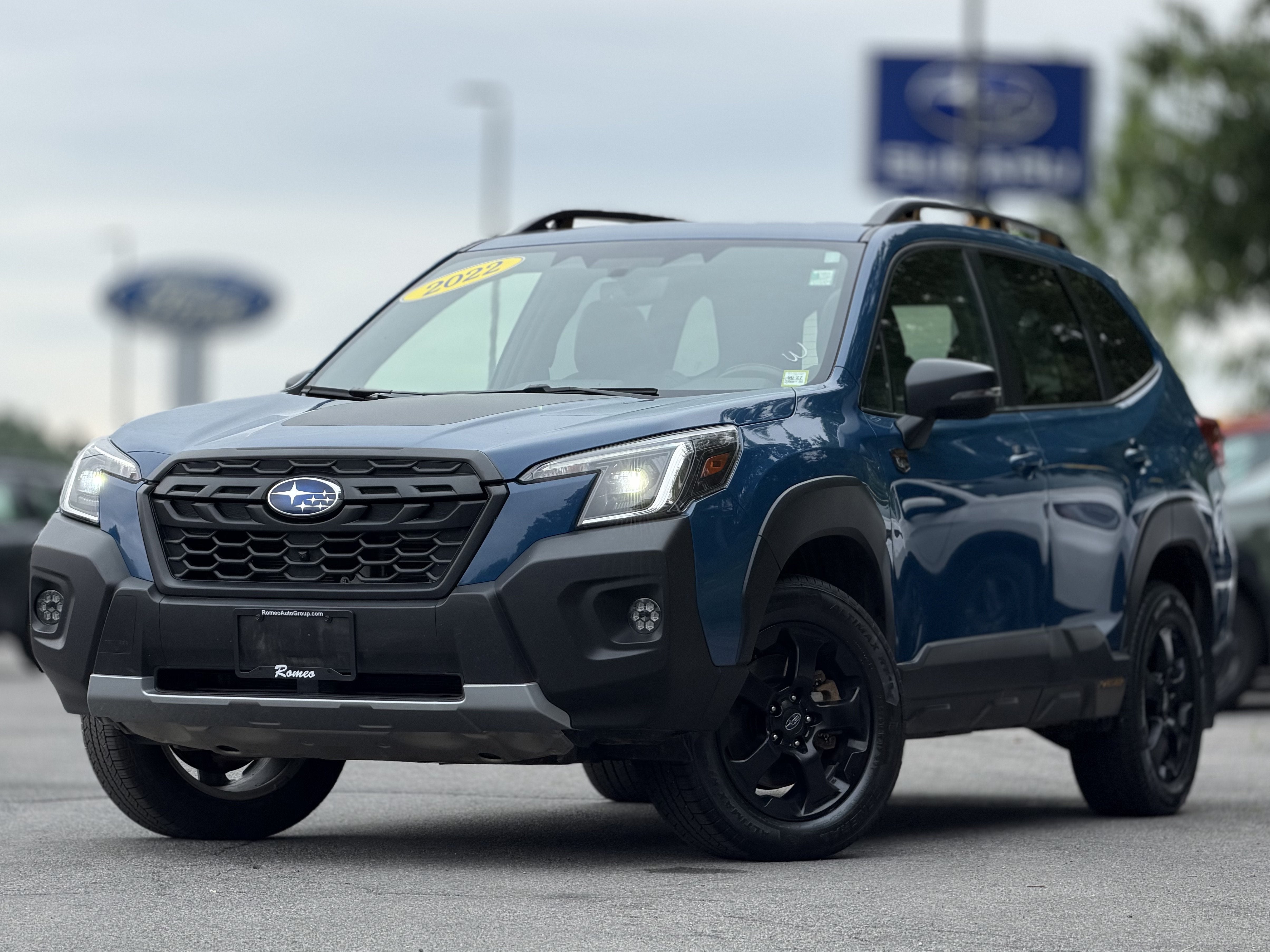 2022 Subaru Forester Wilderness in Geyser Blue — front three-quarter view