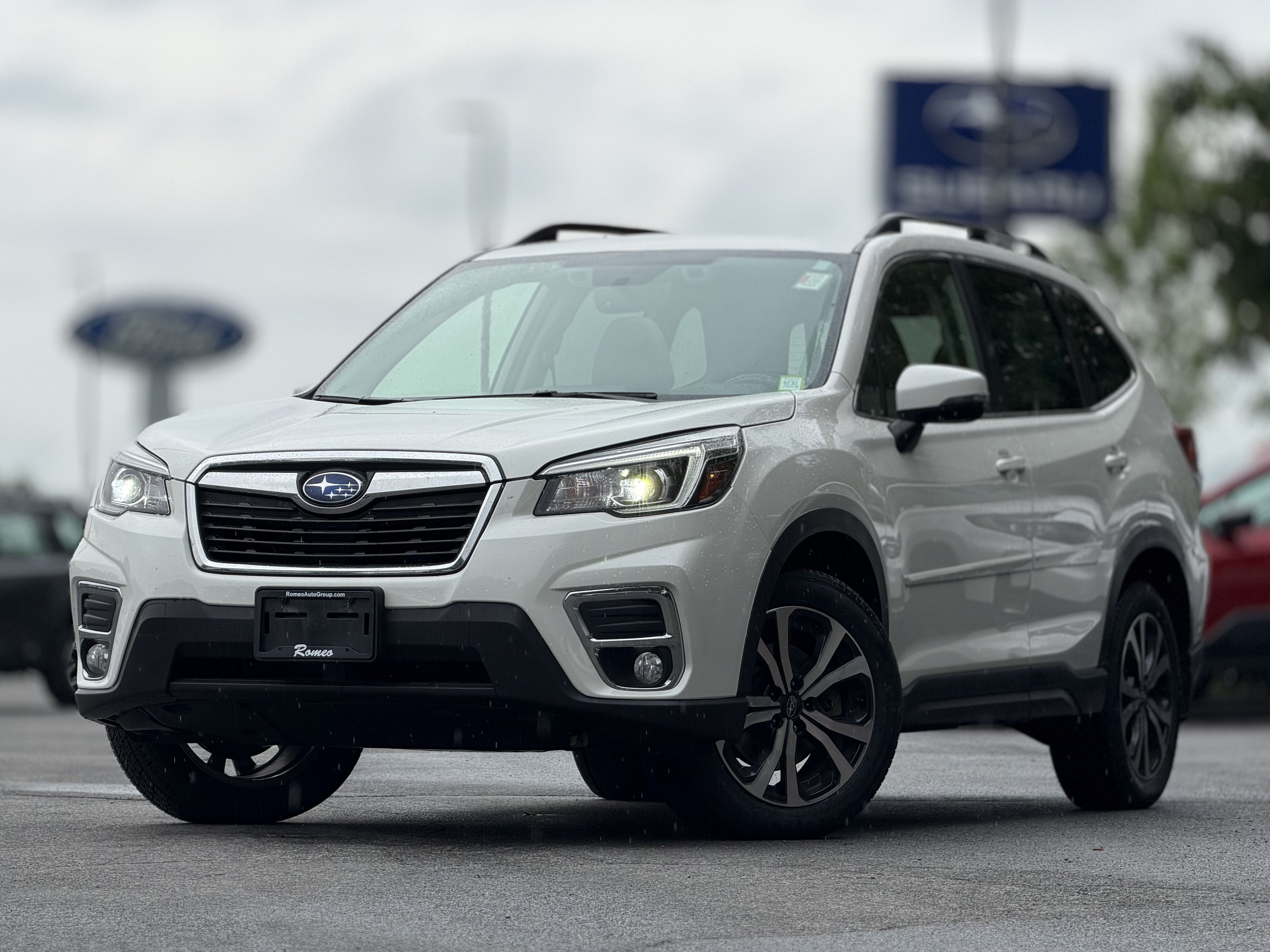 2020 Subaru Forester Limited in Crystal White Pearl — front three-quarter view